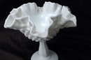 FENTON ART MILK GLASS HOBNAIL MILK GLASS COMPOTE 6