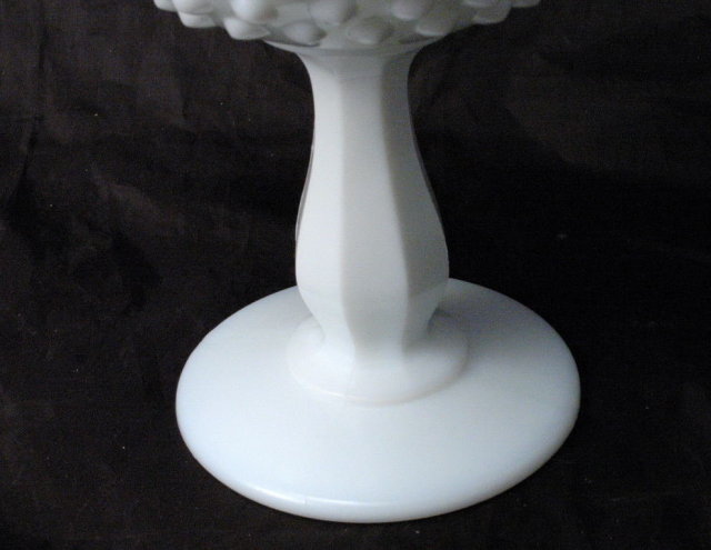FENTON ART MILK GLASS HOBNAIL MILK GLASS COMPOTE 6