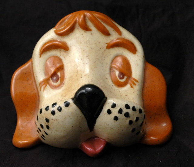 Vintage 1970's Sleepy Eyed Dog Ceramic Ayner's Eye Glass Holder