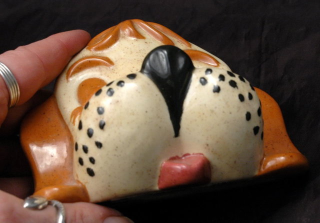 Vintage 1970's Sleepy Eyed Dog Ceramic Ayner's Eye Glass Holder
