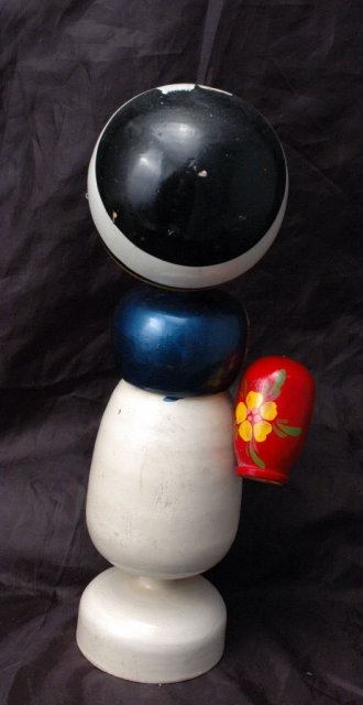 Tall Vintage Korea Korean Wood Nodder Doll bobblehead