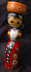 Tall Vintage Korea Korean Wood Nodder Doll bobblehead 11