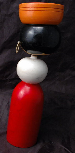 Tall Vintage Korea Korean Wood Nodder Doll bobblehead 11