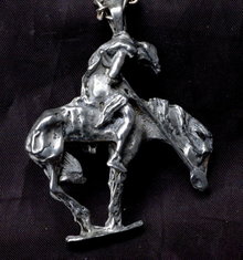 Very Large Cast Silver End of The Trail Pendant Native American **PRICE REDUCED!**