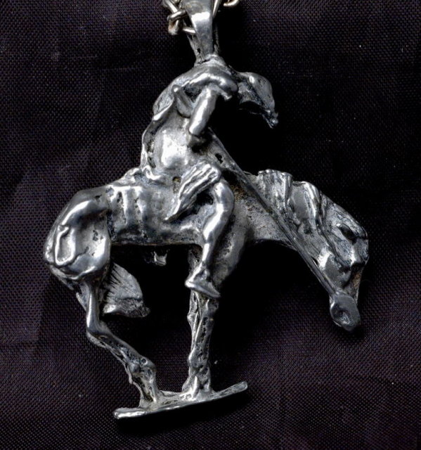 Very Large Cast Silver End of The Trail Pendant Native American **PRICE REDUCED!**