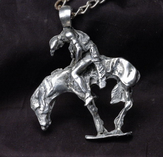 Very Large Cast Silver End of The Trail Pendant Native American **PRICE REDUCED!**