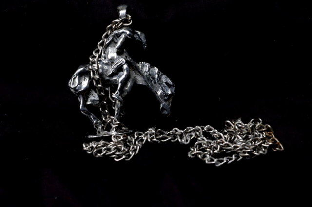 Very Large Cast Silver End of The Trail Pendant Native American **PRICE REDUCED!**