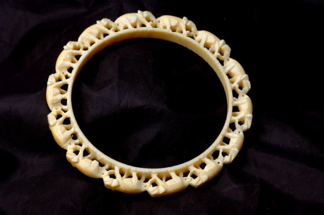 Antique Carved Ivory Arm Bangle Bracelet PRE-BAN