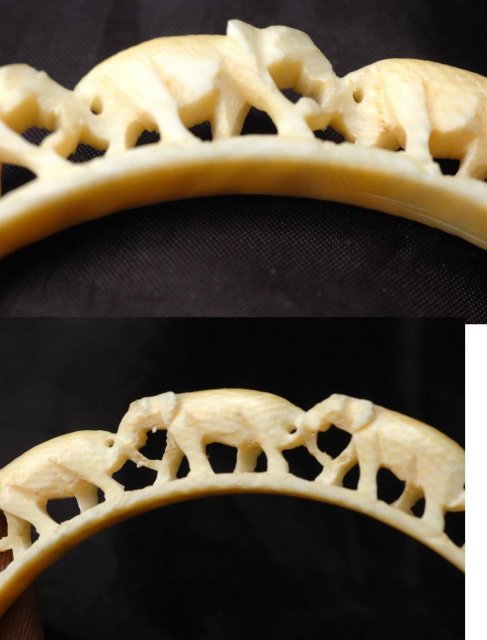 Antique Carved Ivory Arm Bangle Bracelet PRE-BAN