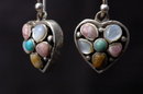 Sterling Silver & Gemstone Heart Earrings by BARSE