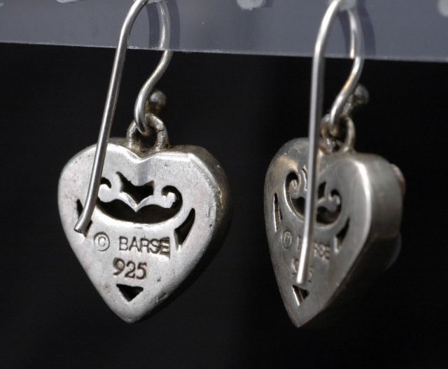 Sterling Silver & Gemstone Heart Earrings by BARSE