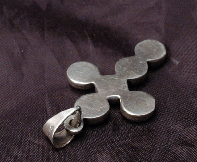 Old Mexico Sterling with Malachite Cross, Crucifix, Over-sized