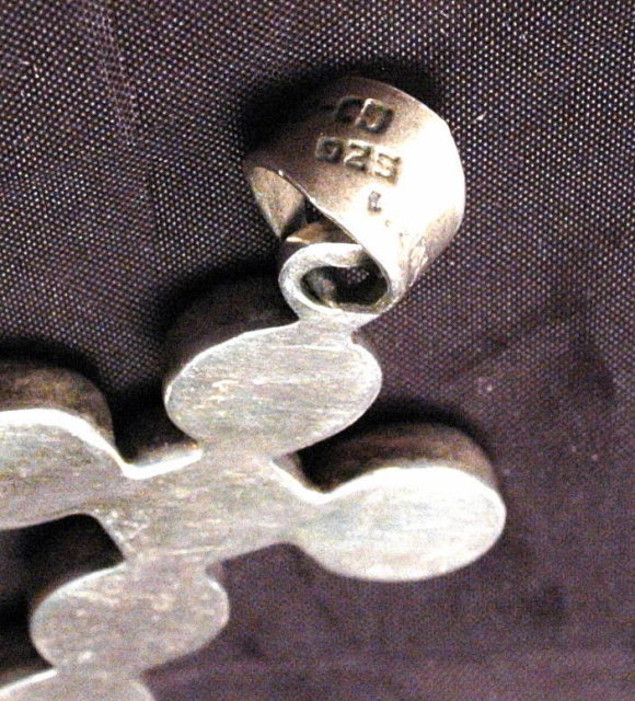 Old Mexico Sterling with Malachite Cross, Crucifix, Over-sized