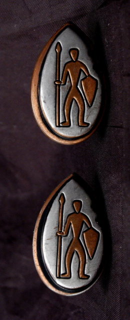 Tribal Warrior Design Mixed Metal Inlaid Cuff Links Pewter & Copper