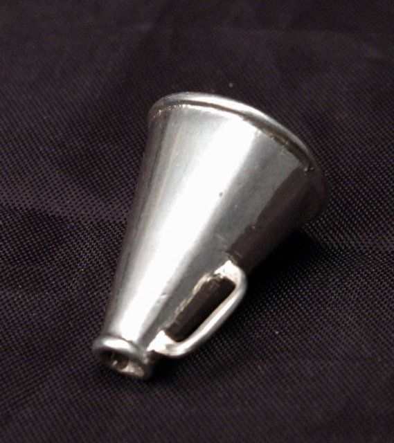 Large Sterling Silver Megaphone Pendant Charm