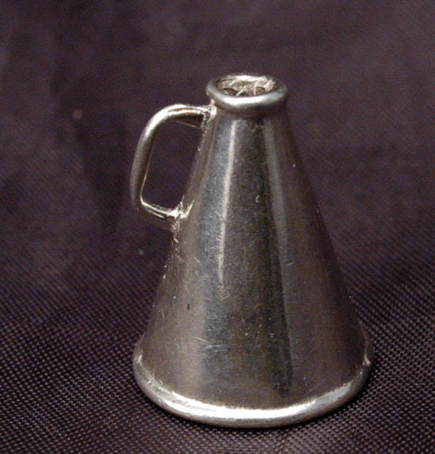 Large Sterling Silver Megaphone Pendant Charm