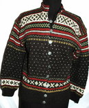 Beautiful Norwegian Hand Knit Wool Sweater with Pewter Buttons