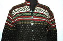 Beautiful Norwegian Hand Knit Wool Sweater with Pewter Buttons