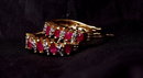 Ruby Diamond Hoop Earrings in Sterling with Gold Wash