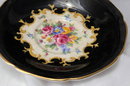 Paragon by Appointment to H.M. The Queen & H.M. Queen Mary Fine Bone China Tea Cup, Saucer Black with Lattice Roses