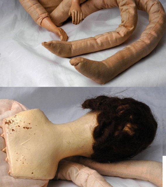 French Boudoir Doll, Composition Head Silk Body