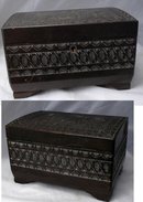 Hand Carved Wood Egyptian Jewelry Music Box