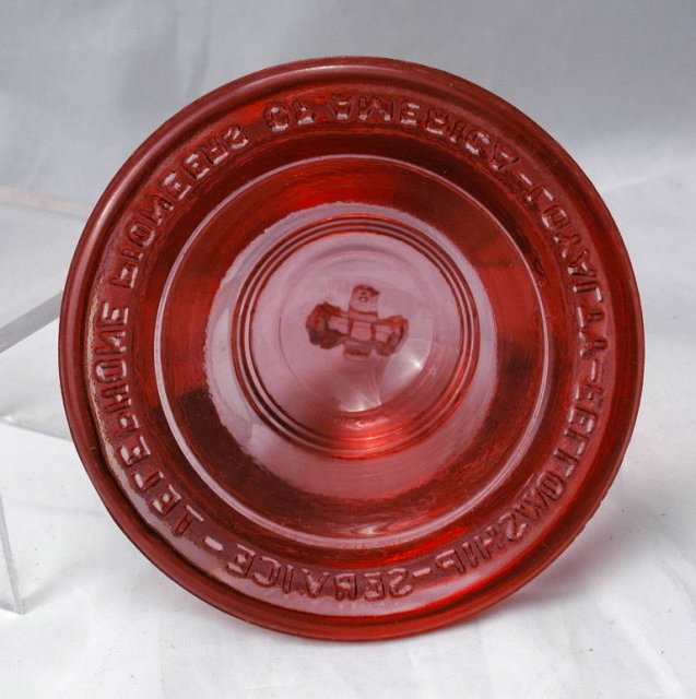 TELEPHONE PIONEERS of AMERICA GLASS BELL PAPERWEIGHT RARE ROSE COLOR