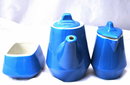 Hall China Blue White Railroad Dinning Car Coffee, Tea Service,Set