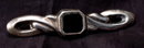 Hand Crafted Vintage Sterling & Black Onyx Bar Pin Brooch