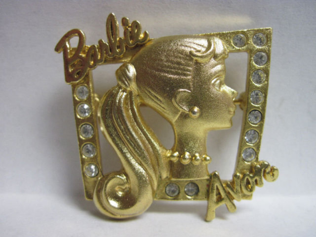 1998 MATTEL BARBIE BROOCH PIN WITH RHINESTONES