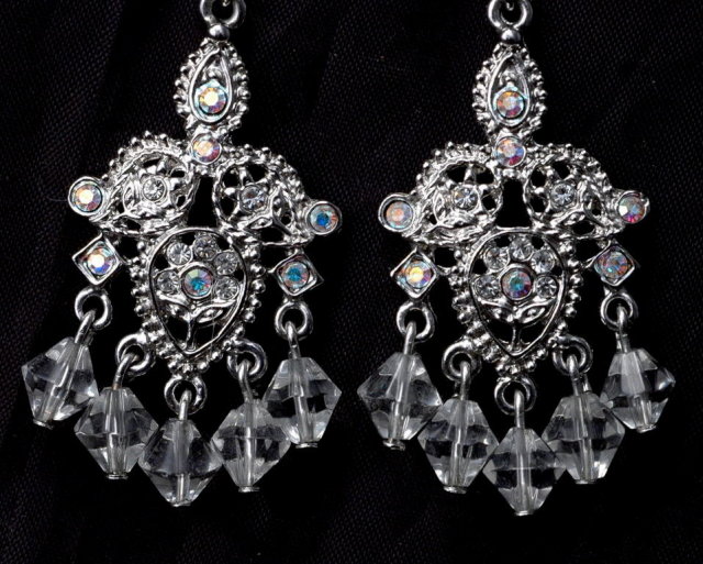 Crystal Chandelier & AB Rhinestone Silver Earrings **PRICE REDUCED!**
