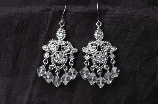 Crystal Chandelier & AB Rhinestone Silver Earrings **PRICE REDUCED!**