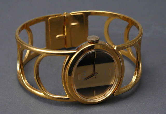 Vintage Gold Bracelet Wrist Watch, Verde' 17 Jewels