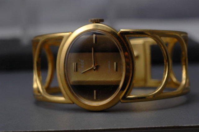 Vintage Gold Bracelet Wrist Watch, Verde' 17 Jewels