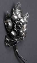 VINTAGE STERLING SILVER AUCELLO FLORAL PIN c. 1920