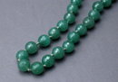 Faceted Dark Green Aventurine Beaded Necklace Hand Knotted 19