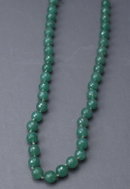 Faceted Dark Green Aventurine Beaded Necklace Hand Knotted 19