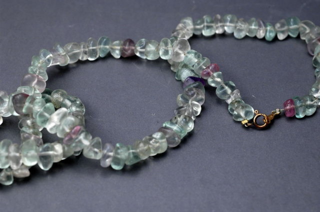 Natural Fluorite Nuggets Necklace 24