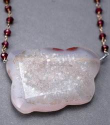 Sterling & Amethyst Druzy Pendant Necklace