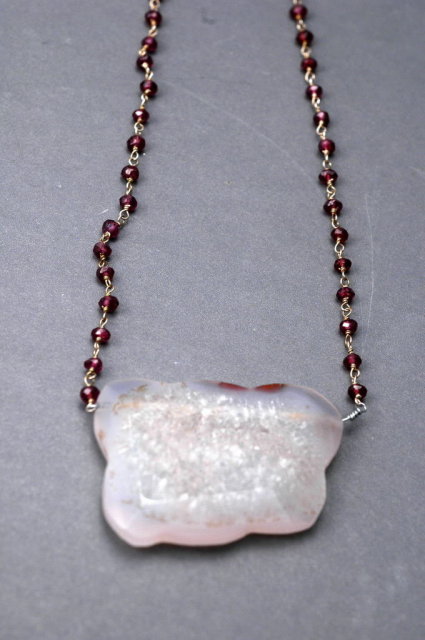 Sterling & Amethyst Druzy Pendant Necklace