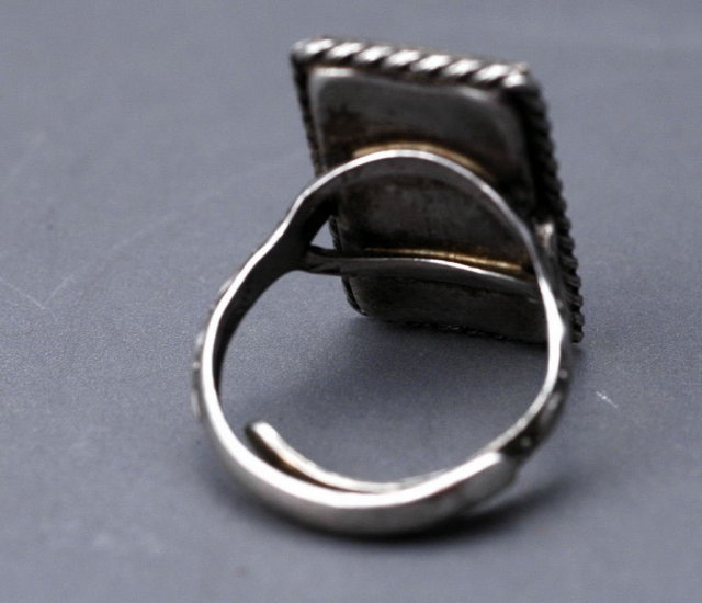 Sterling Silver Ring with Handpainted Miniature Portrait - Sir Thomas Lawrence Painting RED BOY