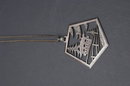 Sterling Silver Chain & Japanese House Landscape Scene Pendant Necklace
