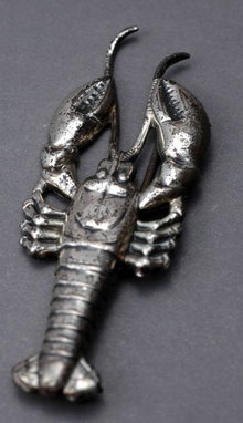 Vintage Sterling Silver Very Detailed Lobster Pin