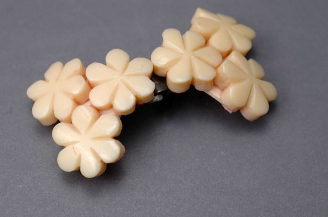 Vintage Celluloid Flower Belt or Sash Buckle Pale Pink