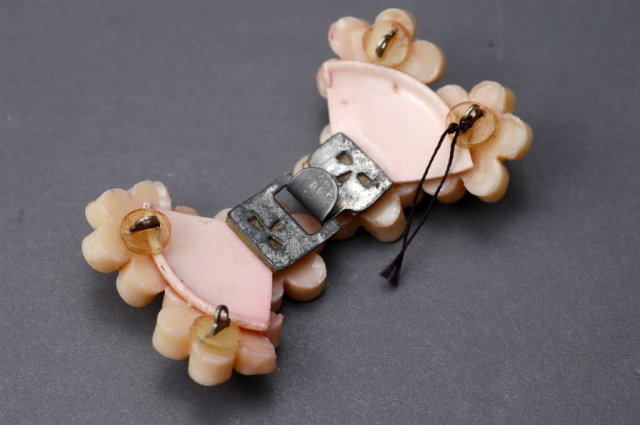 Vintage Celluloid Flower Belt or Sash Buckle Pale Pink
