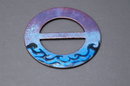 Signed Enamel on Copper Belt Buckle / Sash Buckle Hand crafted