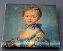 Vintage Italian Silk Wallet Coin Purse Hand Painted Portrait on Silk