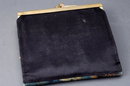 Vintage Italian Silk Wallet Coin Purse Hand Painted Portrait on Silk