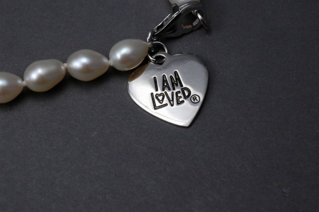 I Am Loved Sterling Charm Pearl Bracelet