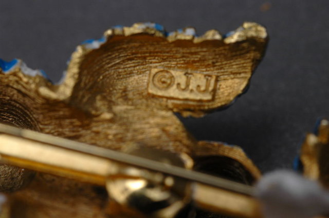 Vintage Enameled Poodle Pin Brooch by JJ